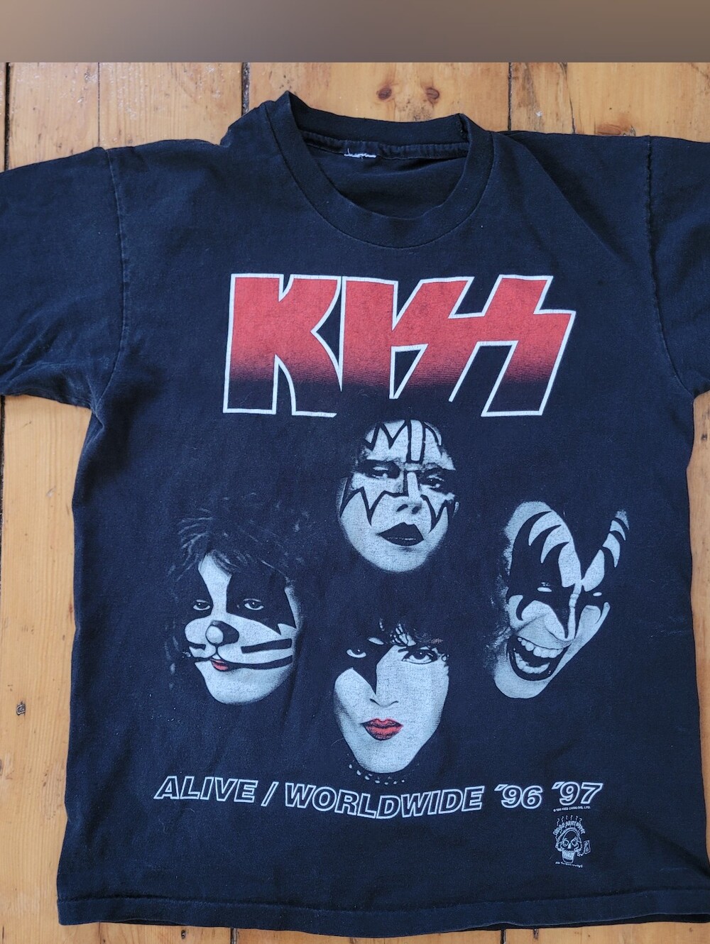 Vintage 1996 Single Stitch KISS shirt from Alive tour.